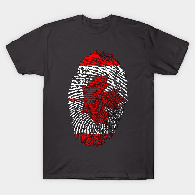 Canada Flag - Canadian Flag - CA Flag Fingerprint T-Shirt by Printaha